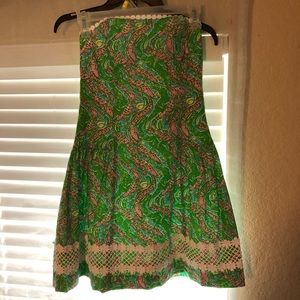 Lilly Pulitzer alligator strapless dress size 2